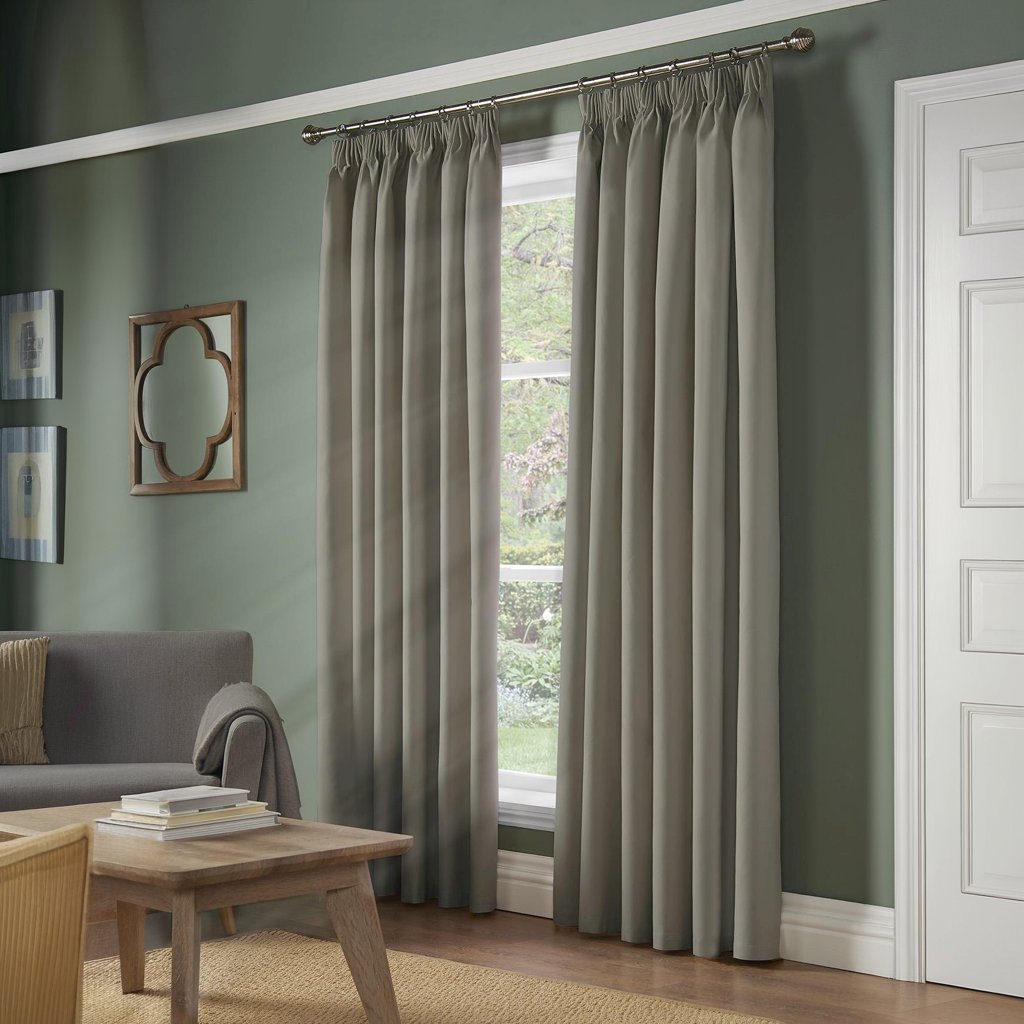 Chenille Blackout Tape Top Pencil Pleat Curtains by Alan Symonds