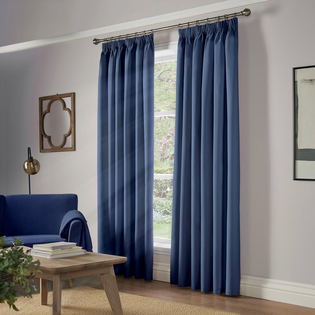 Chenille Blackout Tape Top Pencil Pleat Curtains by Alan Symonds