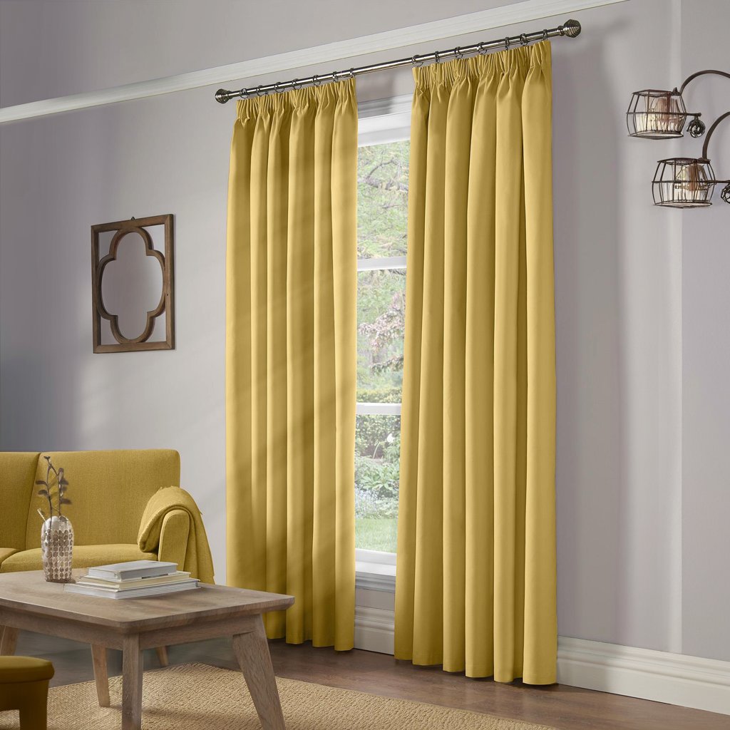 Chenille Blackout Tape Top Pencil Pleat Curtains by Alan Symonds