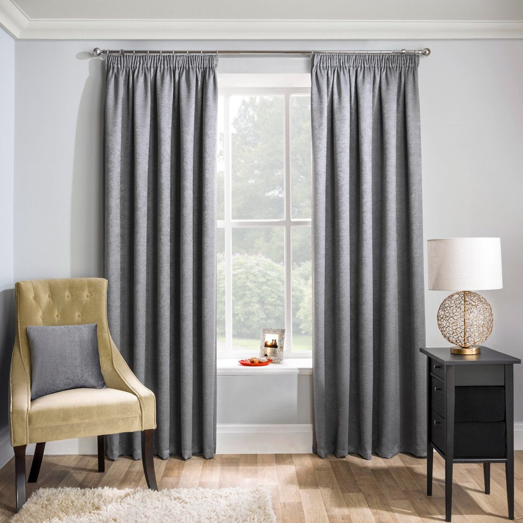 Matrix Thermal Dim Out Tape Top Pencil Pleat Curtains by Enhanced Living