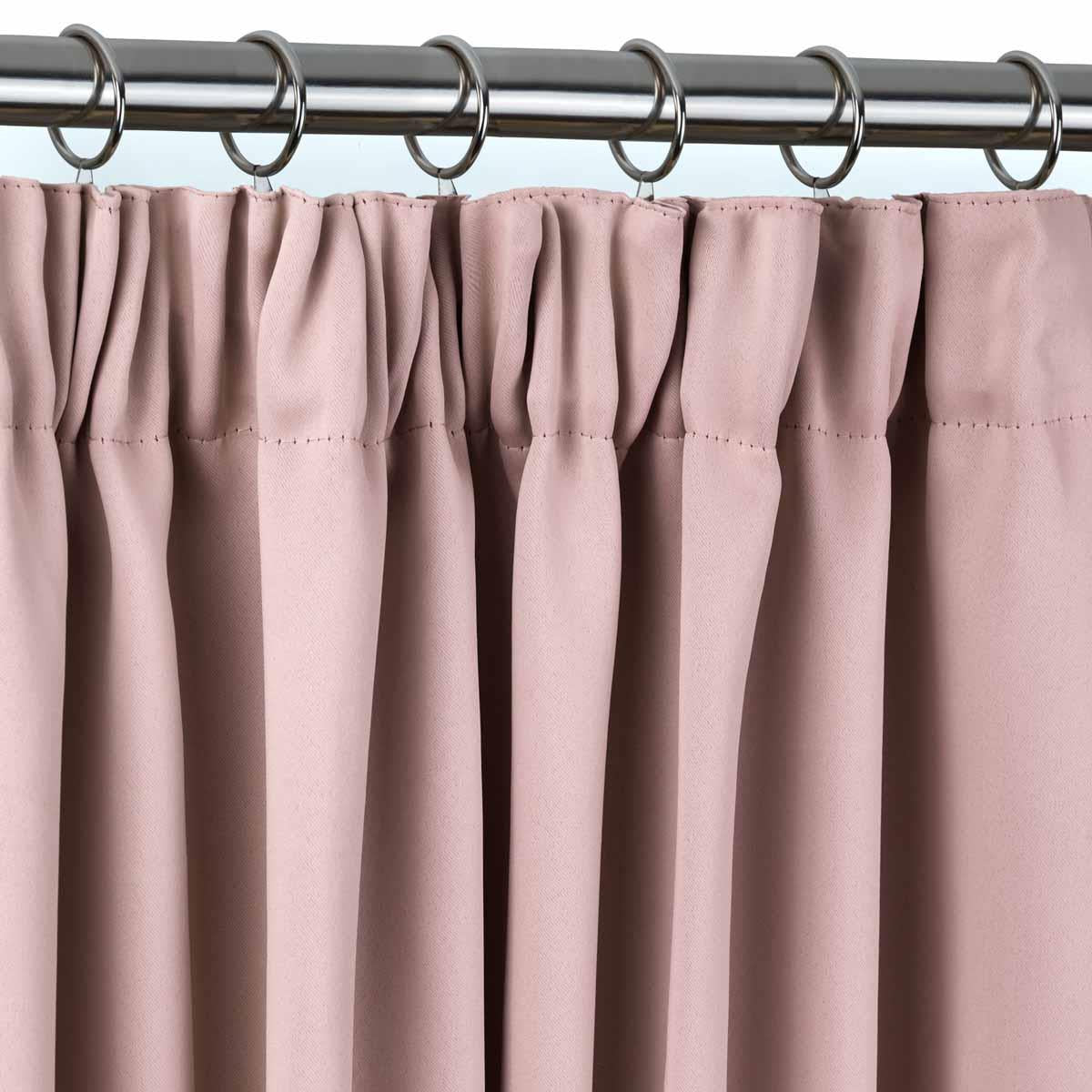 Cali Woven Thermal Blackout Pencil Pleat Curtains Blush Pink by Emma Barclay