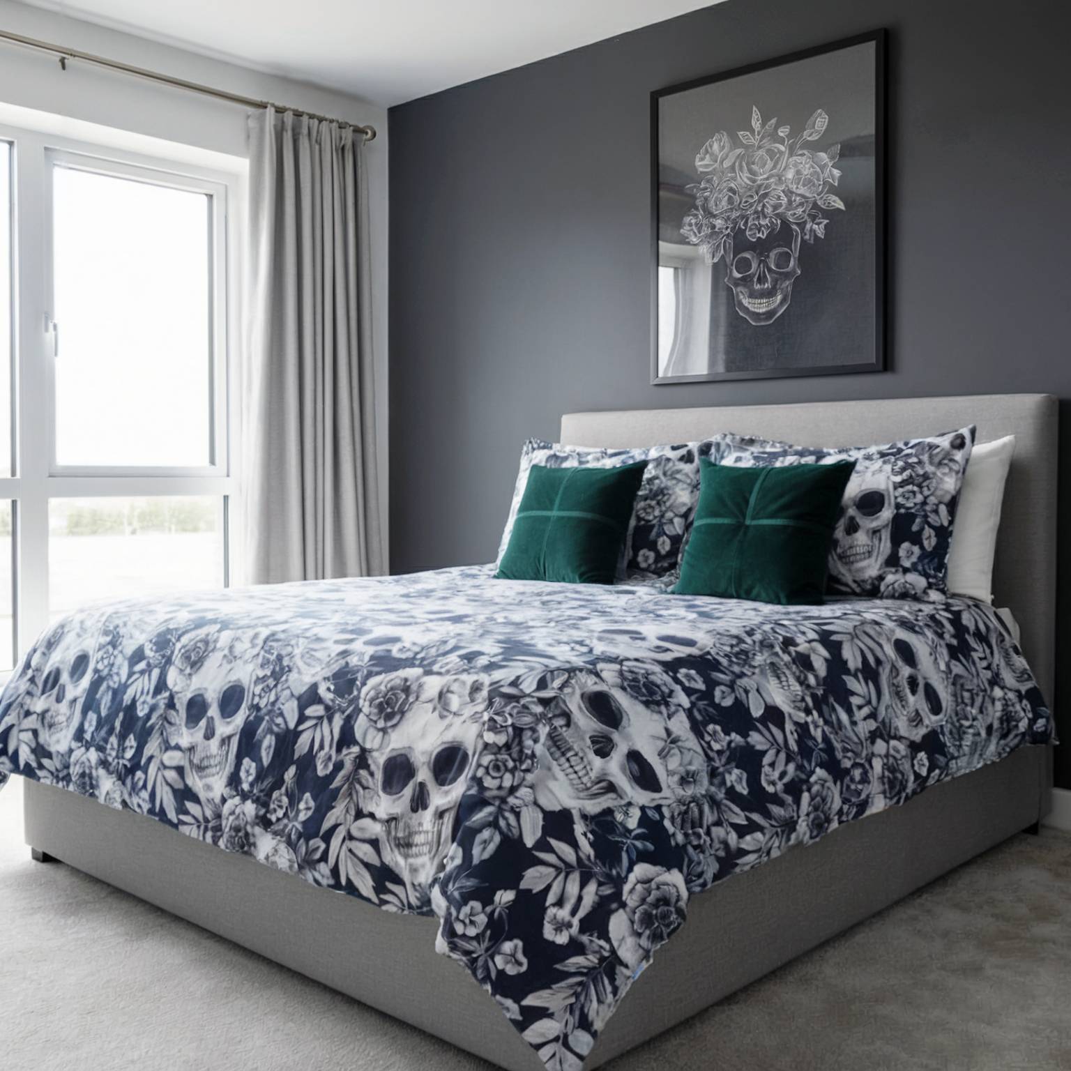 Gothic Skulls Duvet Cover Set by Rapport Home