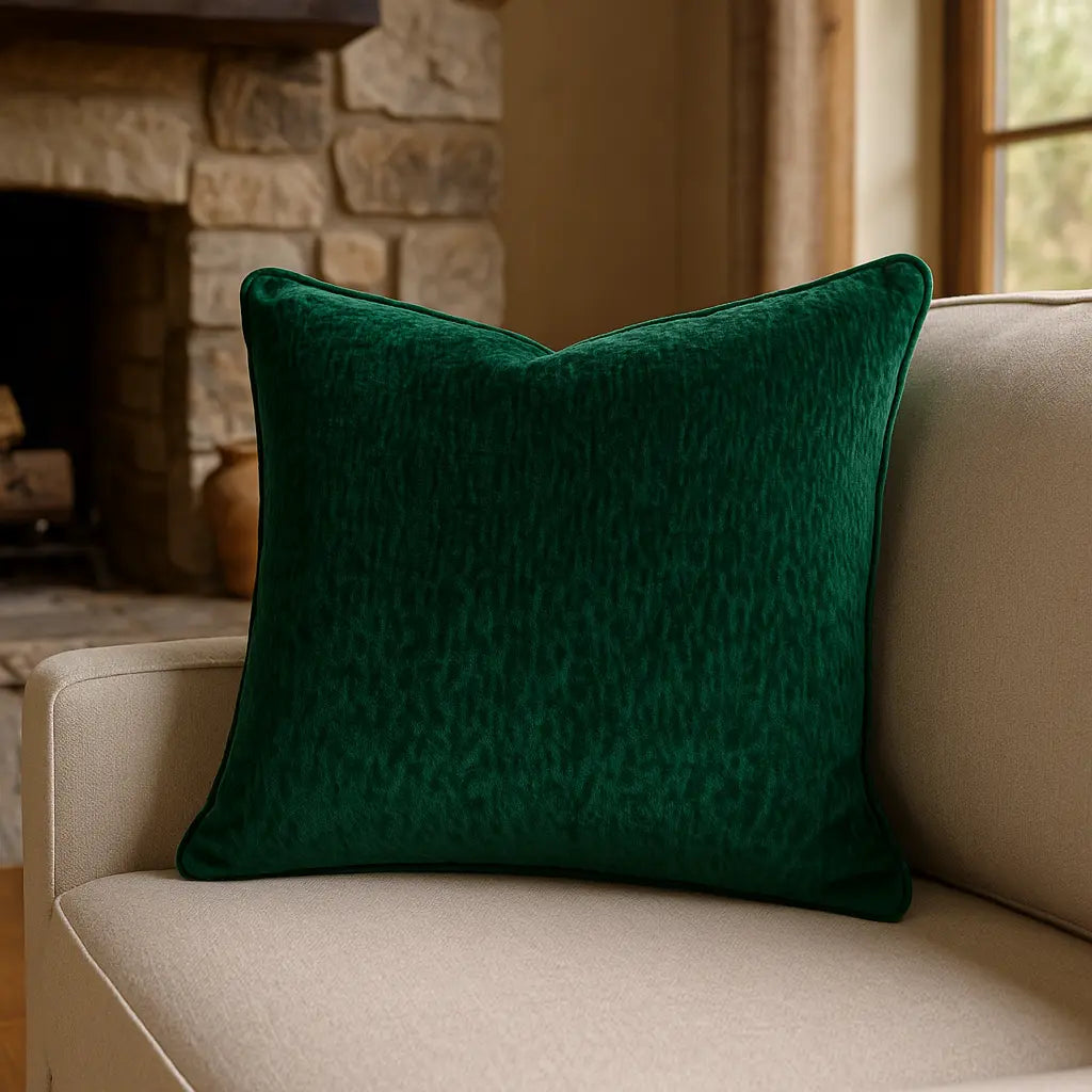 Ripple Plush Velvet Cushion Cover 20" x 20" by Paoletti