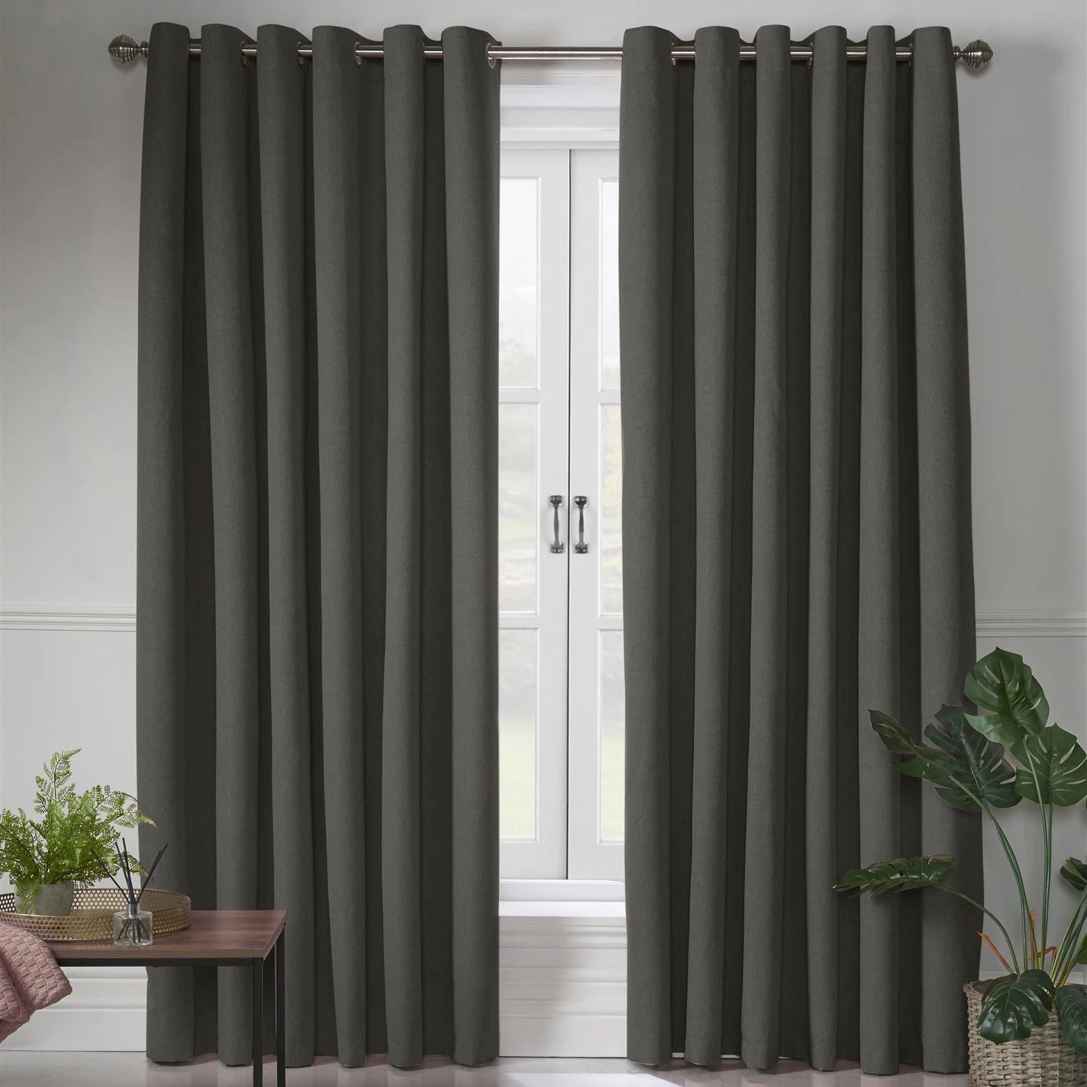 Blackout Linen Look Eyelet Curtains by Alan Symonds