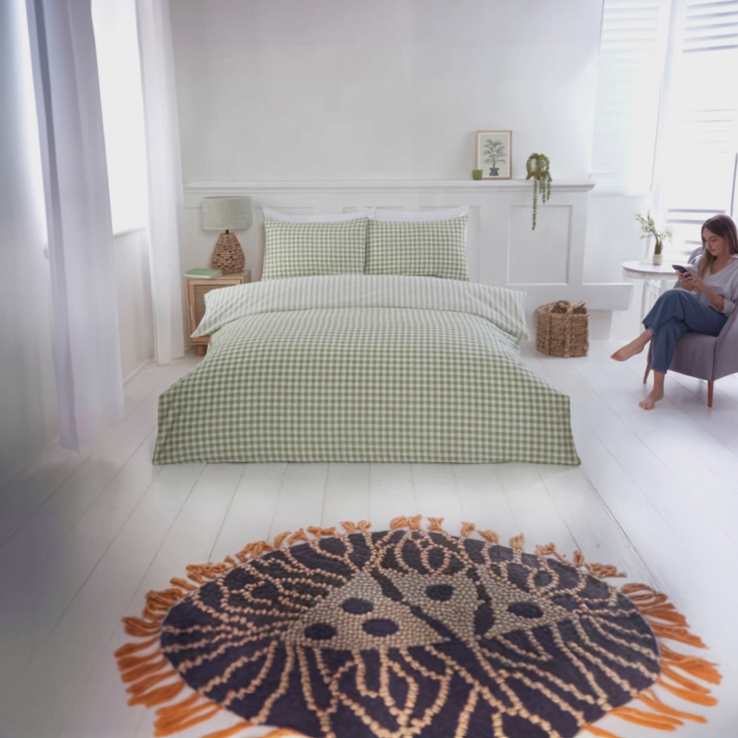 Gingham Check Duvet Cover Set by Rapport Home