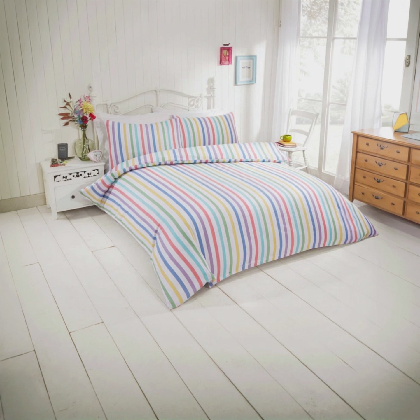 Candy Stripe Flannelette Duvet Cover Set by Rapport Home