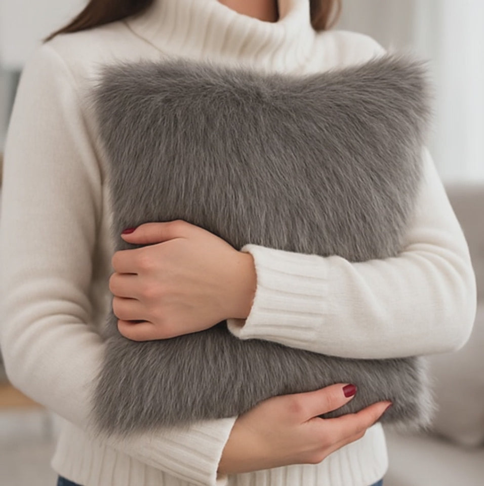 Chelsea Fur Cushion Cover and Filled Cushion 18" x 18" (45cm x 45cm) by Sundour