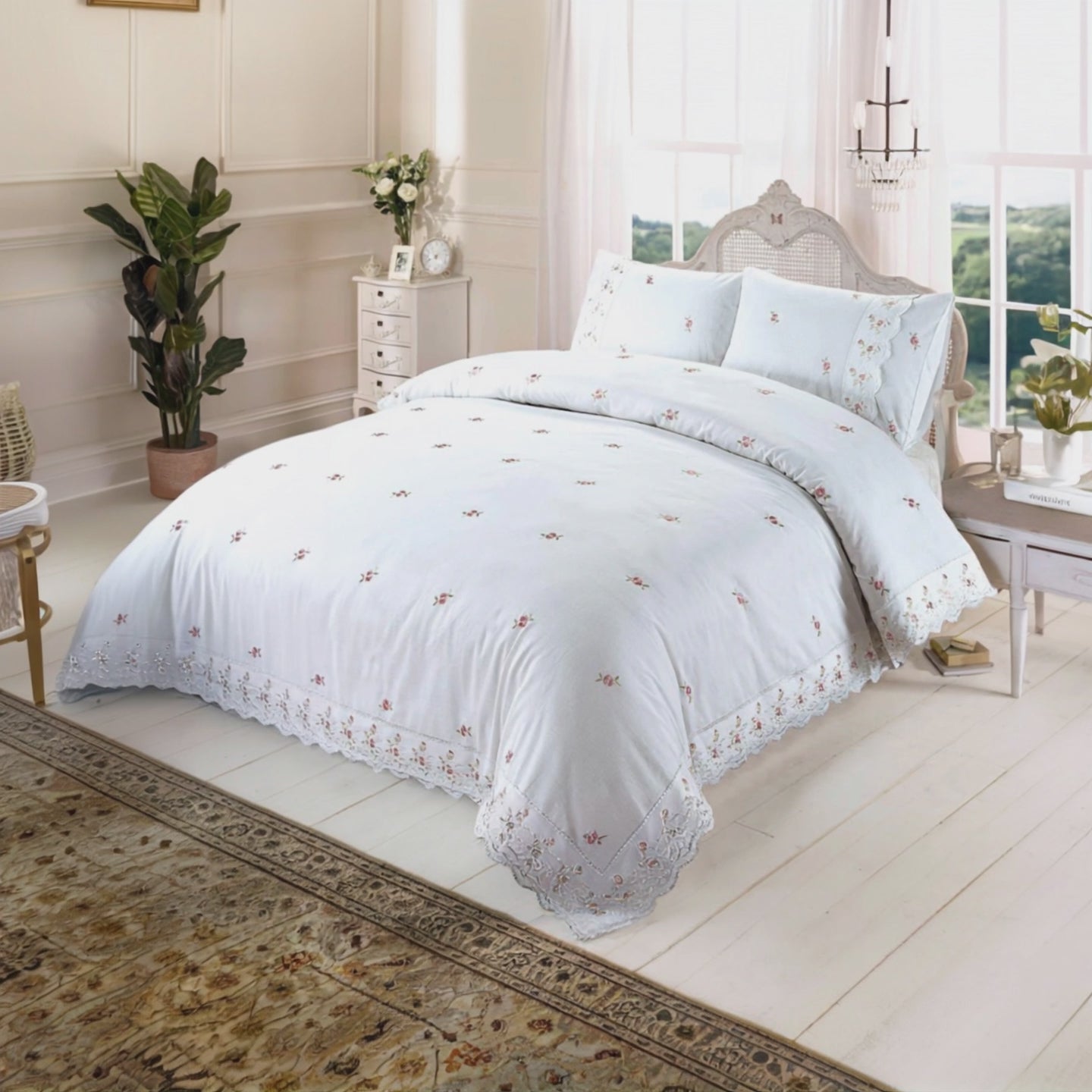 Sophie Embroidered Duvet Cover Set by Rapport Home