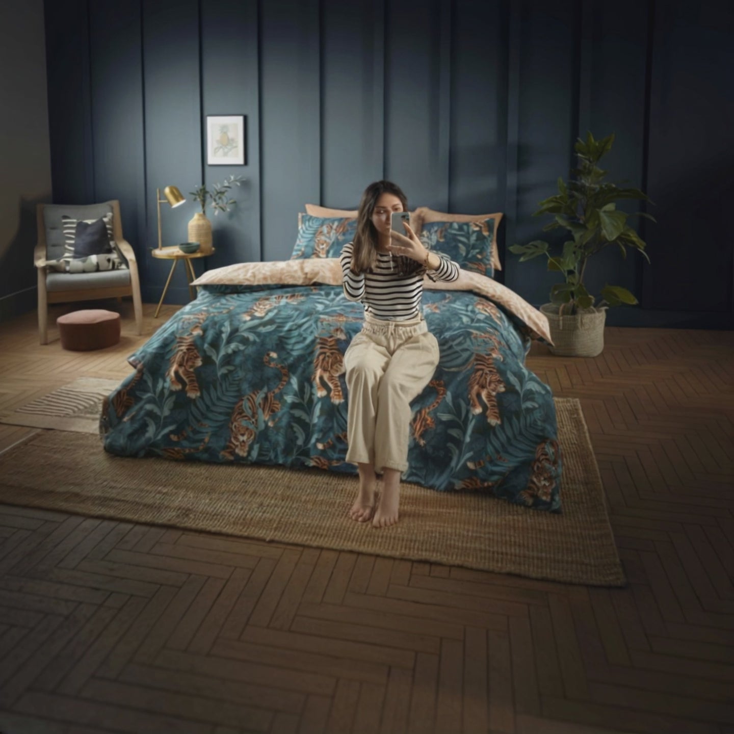 Tropic Tiger Leaf Duvet Cover Set by Catherine Lansfield