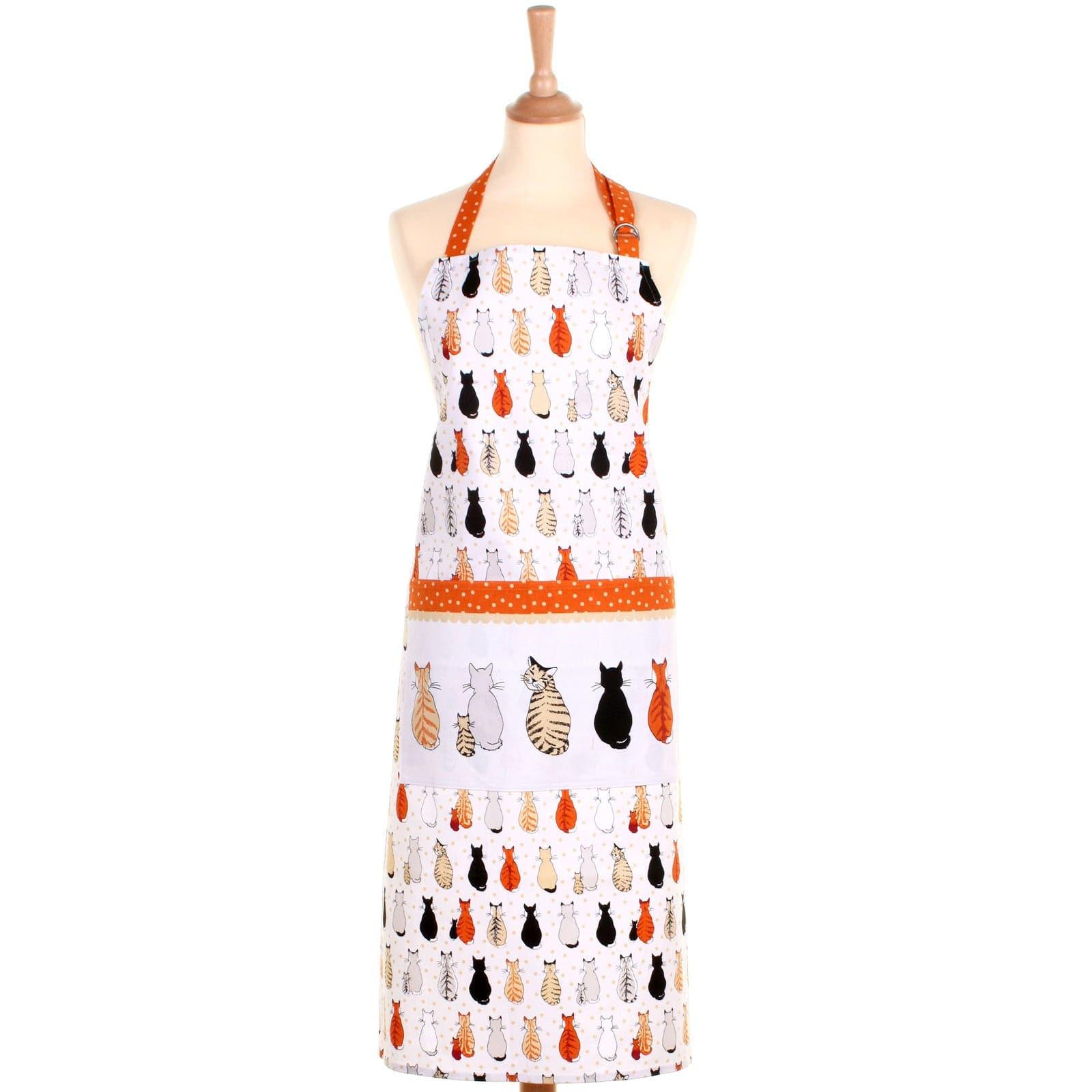 Cats in Waiting Luxury Cotton Kitchen Apron Aprons Ulster Weavers   