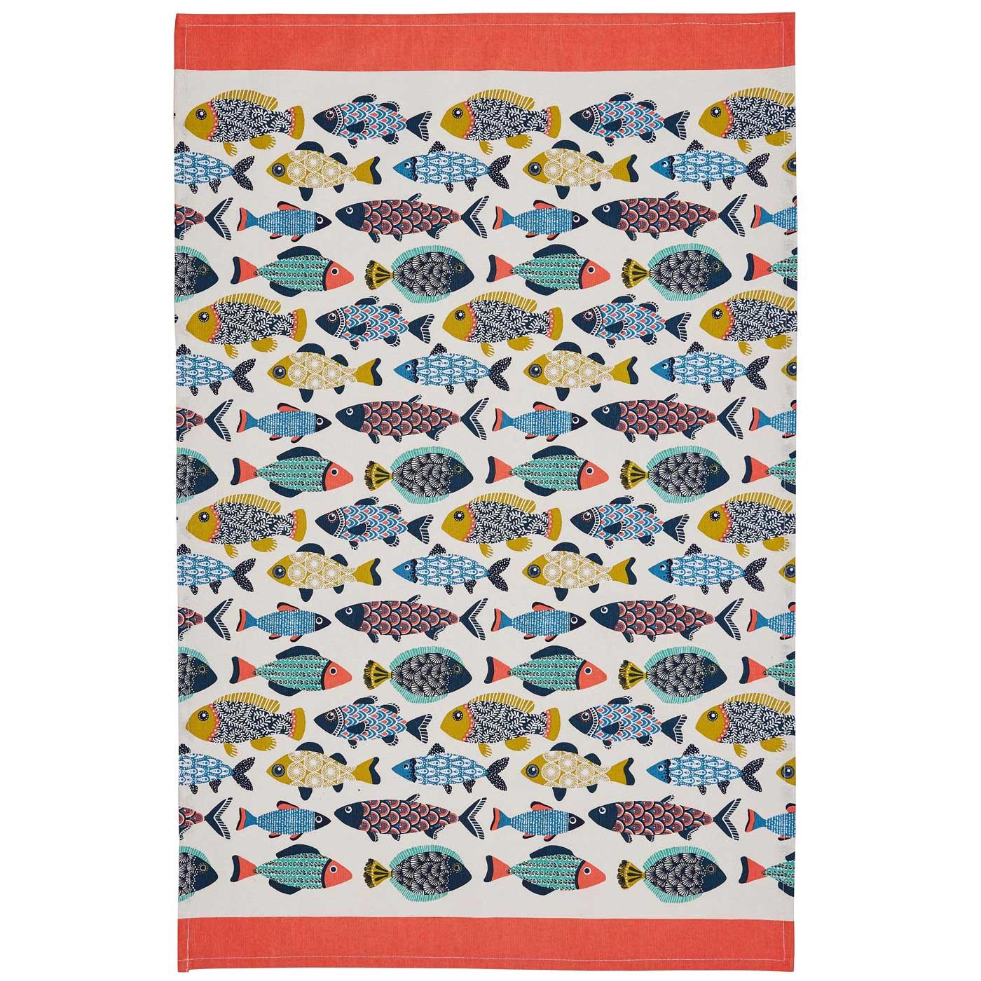 Aquarium Luxury Cotton Printed Tea Towel Tea Towels Ulster Weavers   