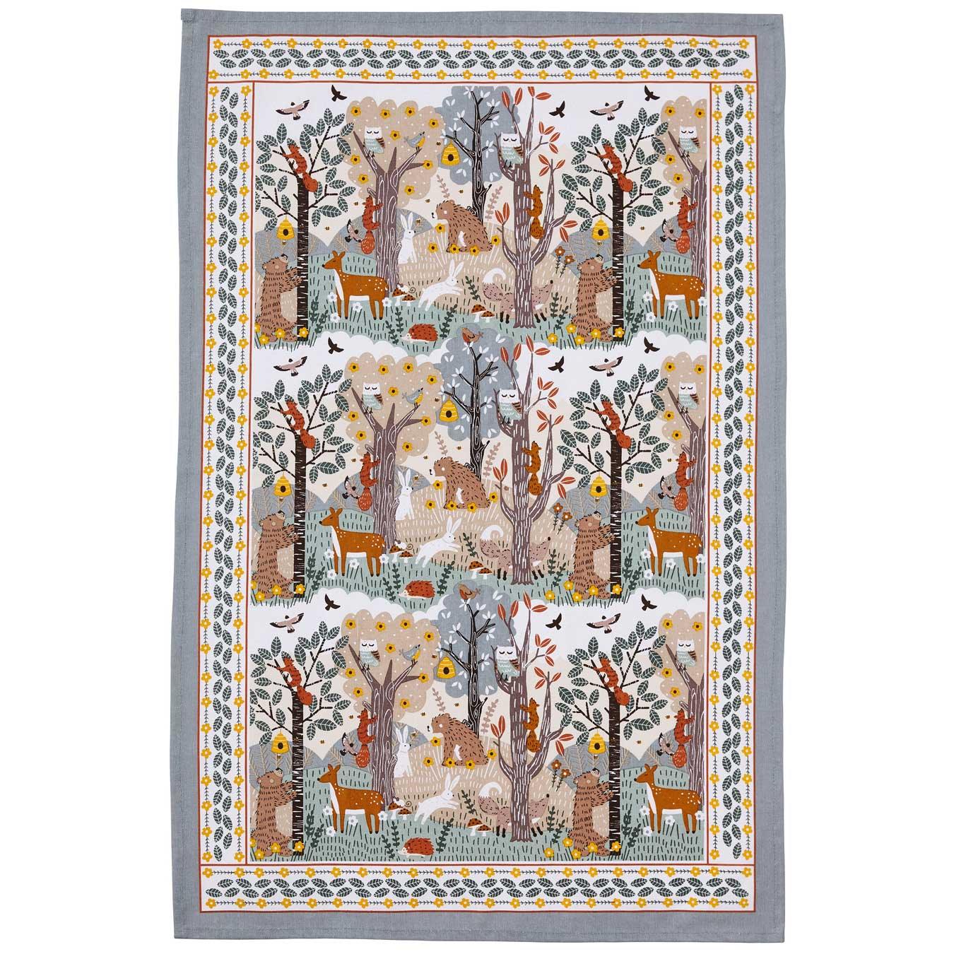 Wildwood Luxury Cotton Printed Tea Towel Tea Towels Ulster Weavers   